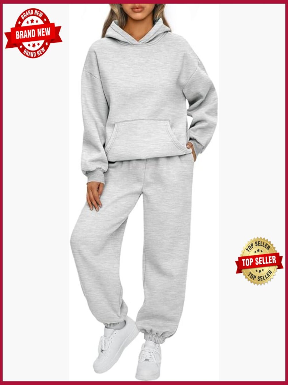 Oversized 2 Piece Sweatsuit Set - Hoodie & Joggers Loungewear
